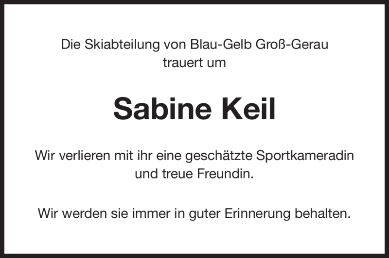 Traueranzeige für Sabine Keil vom 28.03.2012 aus Rüsselsheimer Echo, Groß-Gerauer-Echo, Ried Echo