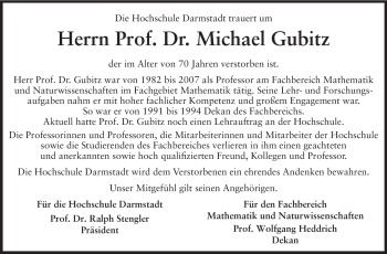Traueranzeige von Michael Gubitz von Echo-Zeitungen (Gesamtausgabe)