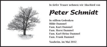 Traueranzeige von Peter Schmidt von Rüsselsheimer Echo, Groß-Gerauer-Echo, Ried Echo