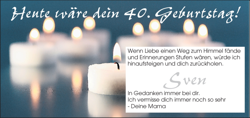  Traueranzeige für Sven Sauerwein vom 26.05.2012 aus Echo-Zeitungen (Gesamtausgabe)