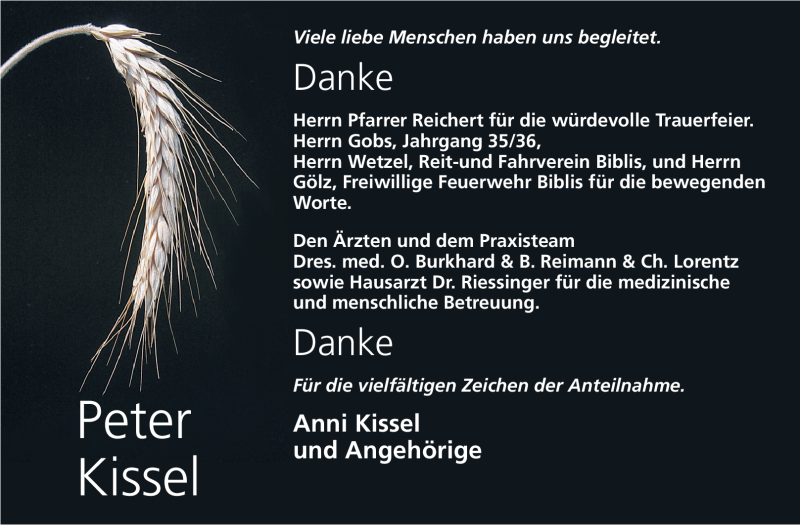  Traueranzeige für Dieter Kissel vom 02.06.2012 aus Echo-Zeitungen (Gesamtausgabe)