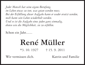 Traueranzeige von René Müller von Starkenburger Echo