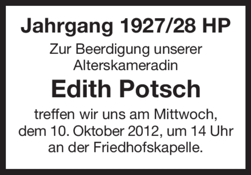  Traueranzeige für Anna Vock vom 09.10.2012 aus Starkenburger Echo