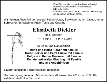 Traueranzeige von Gretel Bauer von Darmstädter Echo, Odenwälder Echo, Rüsselsheimer Echo, Groß-Gerauer-Echo, Ried Echo