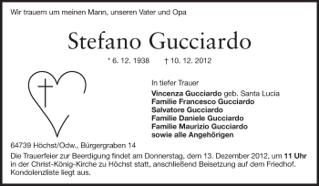 Traueranzeige von Stefano Gucciardo von Odenwälder Echo