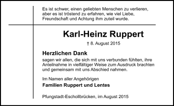 Traueranzeige von Karl-Heinz Ruppert von trauer.echo-online.de