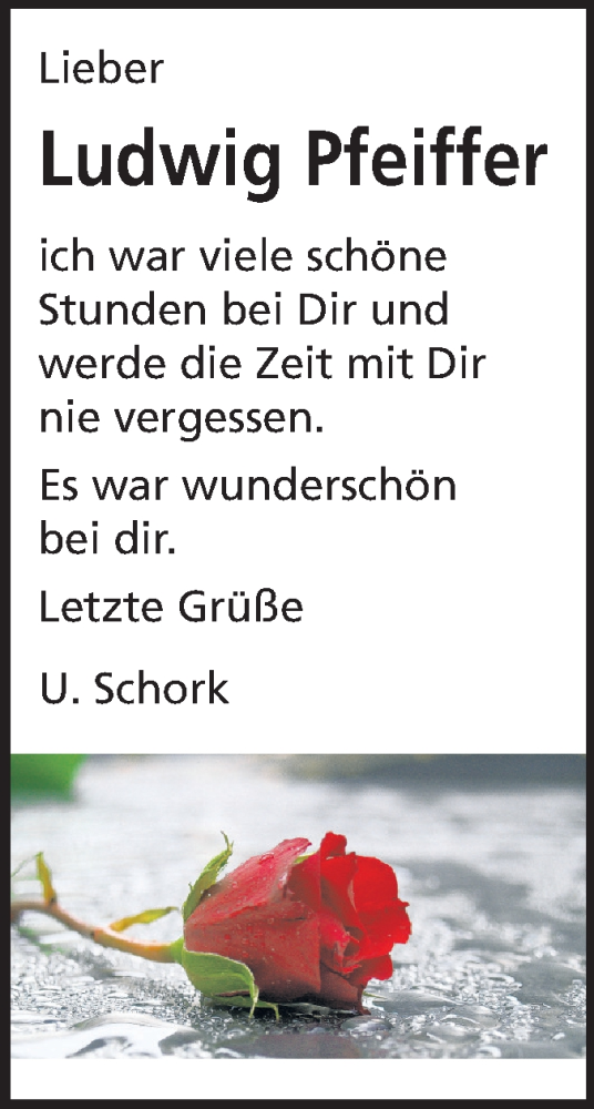  Traueranzeige für Ludwig Pfeiffer vom 23.03.2015 aus Odenwälder Echo
