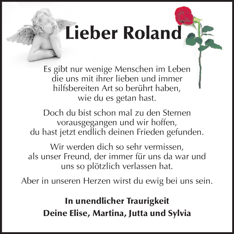  Traueranzeige für Roland Hammann vom 23.02.2013 aus Rüsselsheimer Echo, Groß-Gerauer-Echo, Ried Echo