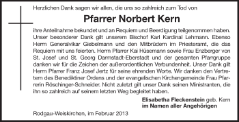 Traueranzeige von Norbert Kern von Echo-Zeitungen (Gesamtausgabe)