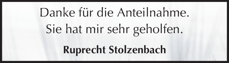  Traueranzeige für Erni Stolzenbach vom 25.05.2013 aus Echo-Zeitungen (Gesamtausgabe)