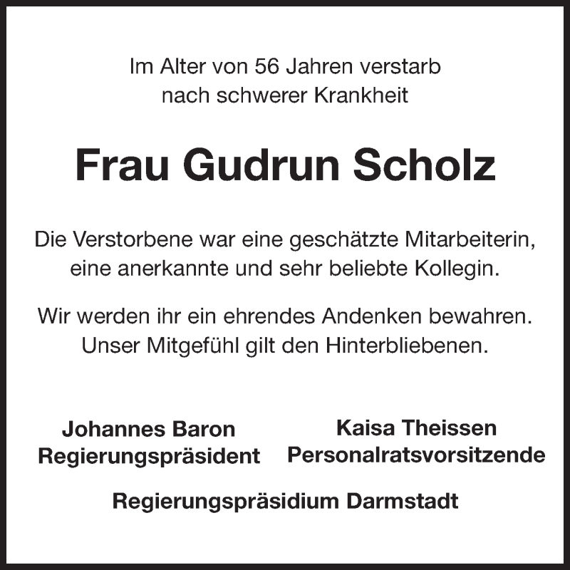  Traueranzeige für Gudrun Scholz vom 08.06.2013 aus Echo-Zeitungen (Gesamtausgabe)