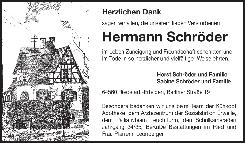  Traueranzeige für Hermann Schröder vom 03.08.2013 aus Echo-Zeitungen (Gesamtausgabe)