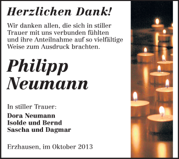 Traueranzeige von Philipp Neumann von Echo-Zeitungen (Gesamtausgabe)