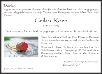 Traueranzeige von Erika Kern von Echo-Zeitungen (Gesamtausgabe)