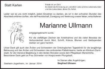 Traueranzeige von Marianne Ullmann von Echo-Zeitungen (Gesamtausgabe)