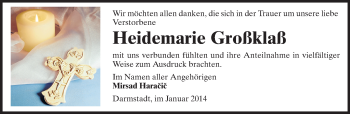 Traueranzeige von Heidemarie Großklaß von Echo-Zeitungen (Gesamtausgabe)
