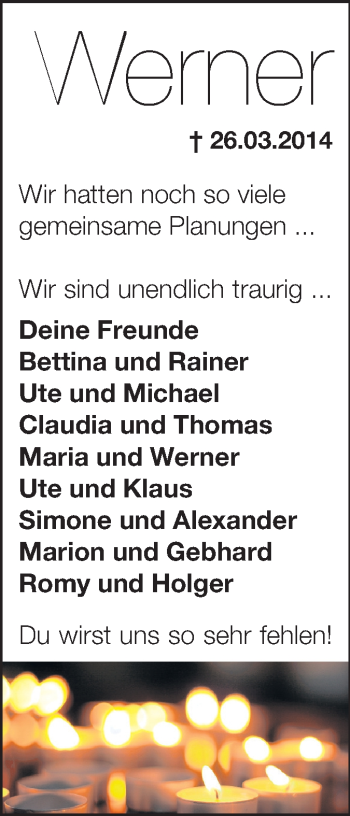 Traueranzeige von Werner Siebert von Rüsselsheimer Echo, Groß-Gerauer-Echo, Ried Echo