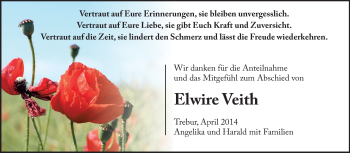 Traueranzeige von Elwire Veith von Rüsselsheimer Echo, Groß-Gerauer-Echo, Ried Echo