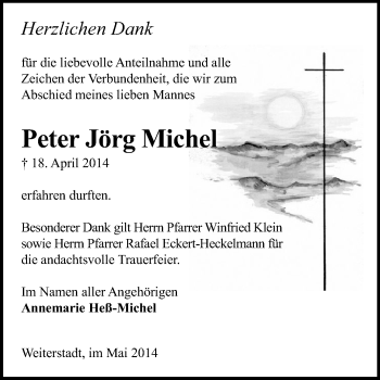 Traueranzeige von Peter Jörg Michel von Echo-Zeitungen (Gesamtausgabe)