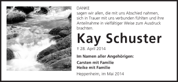 Traueranzeige von Kay Schuster von Starkenburger Echo