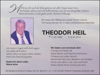 Traueranzeige von Theodor Heil von Odenwälder Echo
