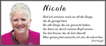 Traueranzeige von Nicole Rabanus von Echo-Zeitungen (Gesamtausgabe)
