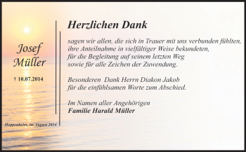 Traueranzeige von Josef Müller von Starkenburger Echo