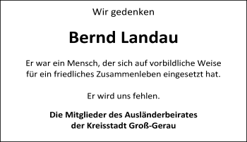 Traueranzeige von Bernd Landau von trauer.echo-online.de