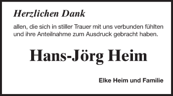 Traueranzeige von Hans-Jörg Heim von Echo-Zeitungen (Gesamtausgabe)