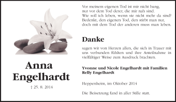 Traueranzeige von Anna Engelhardt von Starkenburger Echo