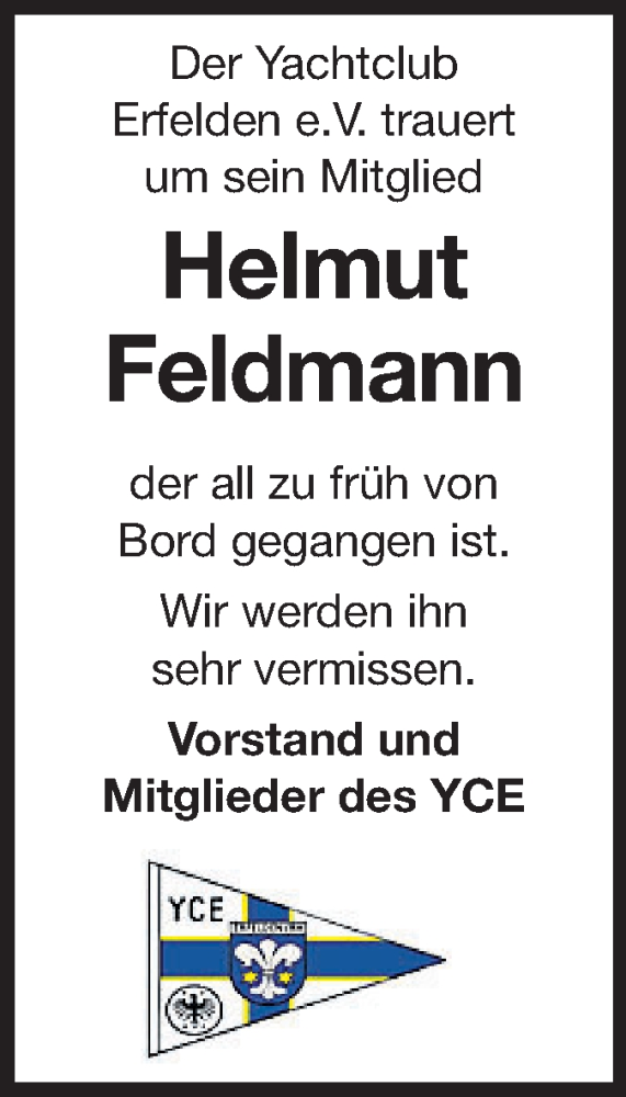  Traueranzeige für Helmut Feldmann vom 01.11.2014 aus Rüsselsheimer Echo, Groß-Gerauer-Echo, Ried Echo