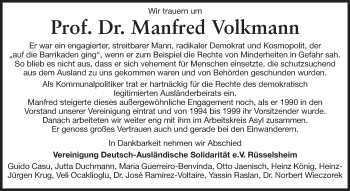 Traueranzeige von Manfred Volkmann von Rüsselsheimer Echo, Groß-Gerauer-Echo, Ried Echo