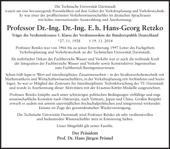 Traueranzeige von Hans-Georg Retzko von Echo-Zeitungen (Gesamtausgabe)