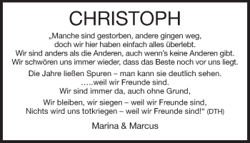 Traueranzeige von Christoph Gude von Echo-Zeitungen (Gesamtausgabe)