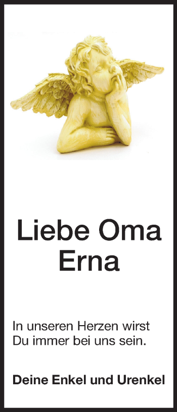 Traueranzeige von Erna Bauer von Echo-Zeitungen (Gesamtausgabe)
