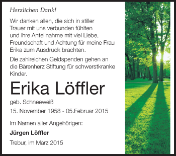 Traueranzeige von Erika Löffler von Rüsselsheimer Echo, Groß-Gerauer-Echo, Ried Echo