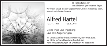Traueranzeige von Alfred Hartel von trauer.echo-online.de