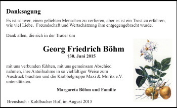 Traueranzeige von Georg Friedrich Böhm von trauer.echo-online.de