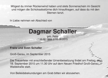 Traueranzeige von Dagmar Schalter von trauer.echo-online.de