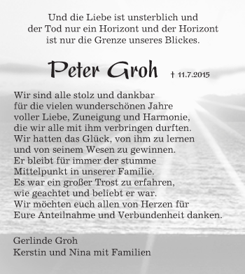 Traueranzeige von Peter Groh von trauer.echo-online.de