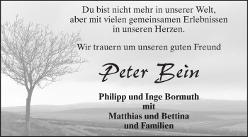 Traueranzeige von Peter Bein von Echo-Zeitungen (Gesamtausgabe)