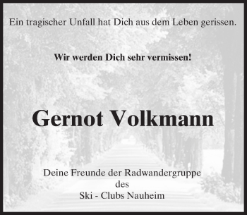 Traueranzeige von Gernot Volkmann von trauer.echo-online.de