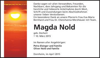 Traueranzeige von Magda Nold von Rüsselsheimer Echo, Groß-Gerauer-Echo, Ried Echo