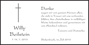Traueranzeige von Willy Beilstein von trauer.echo-online.de