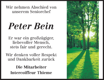 Traueranzeige von Peter Bein von Echo-Zeitungen (Gesamtausgabe)