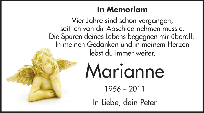  Traueranzeige für Marianne Feick vom 11.06.2015 aus Echo-Zeitungen (Gesamtausgabe)