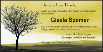 Traueranzeige von Gisela Spamer von Echo-Zeitungen (Gesamtausgabe)