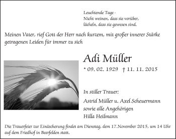 Traueranzeige von Adi Müllex von trauer.echo-online.de