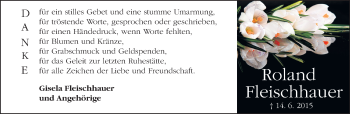 Traueranzeige von Roland Fleischhauer von Darmstädter Echo, Odenwälder Echo, Rüsselsheimer Echo, Groß-Gerauer-Echo, Ried Echo