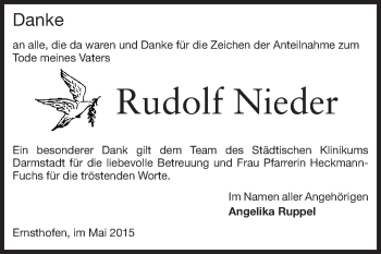 Traueranzeige von Rudolf Nieder von Echo-Zeitungen (Gesamtausgabe)